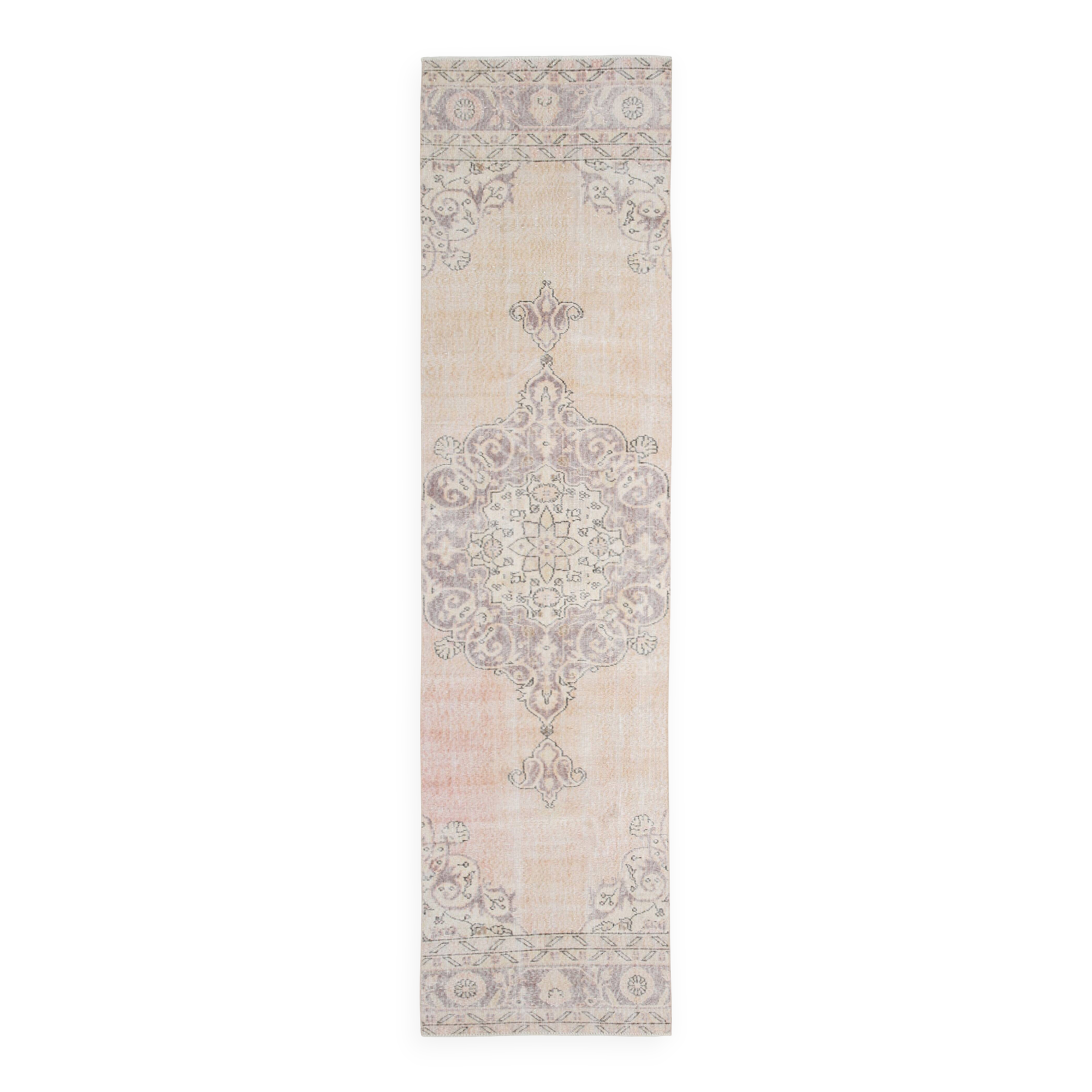 3x12 Cream Beige Persian Runner Rug 86x358Cm SK 17433
