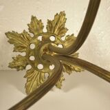 Chandelier with three brass and glass lights