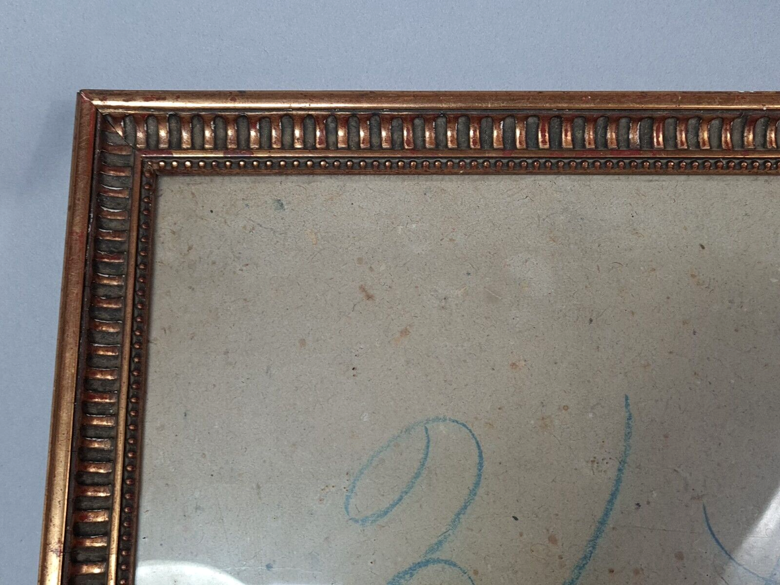 Old frame with channels foliage 39x28 cm wood original gilding stucco +glass SB172