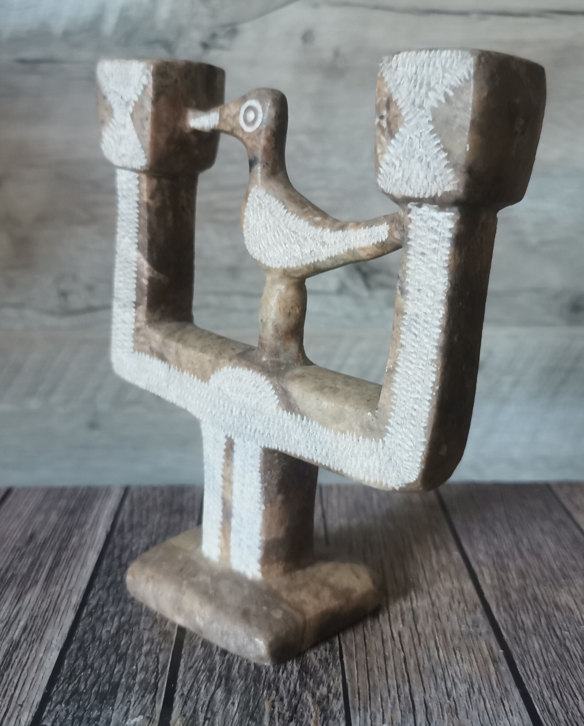 Ethnic stone candle holder