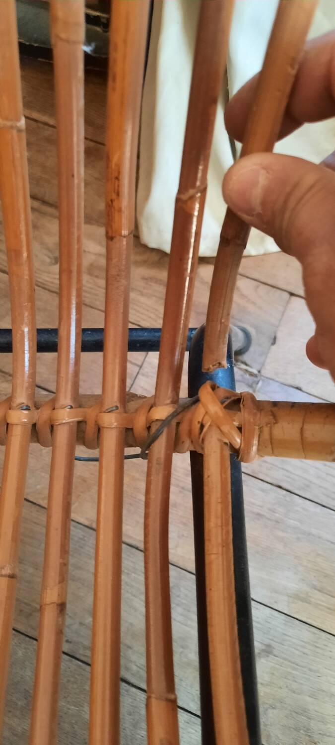 Pair of rattan armchairs