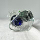 Blue red Murano glass vase with blown flower
