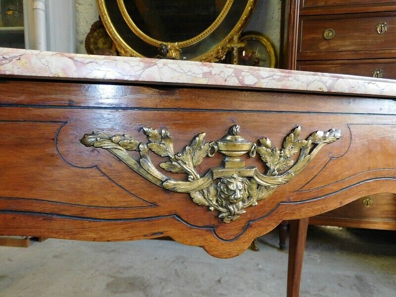 Gueridon middle table console marble tray of the 19th century