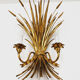 Gilded Italian Hollywood Regency metal wall lamp by Hans Kögl