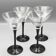 Set of 4 Luminarc cocktail glasses with black stem