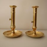 Set of 2 brass candle holders