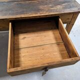 Farm table mounted on casters