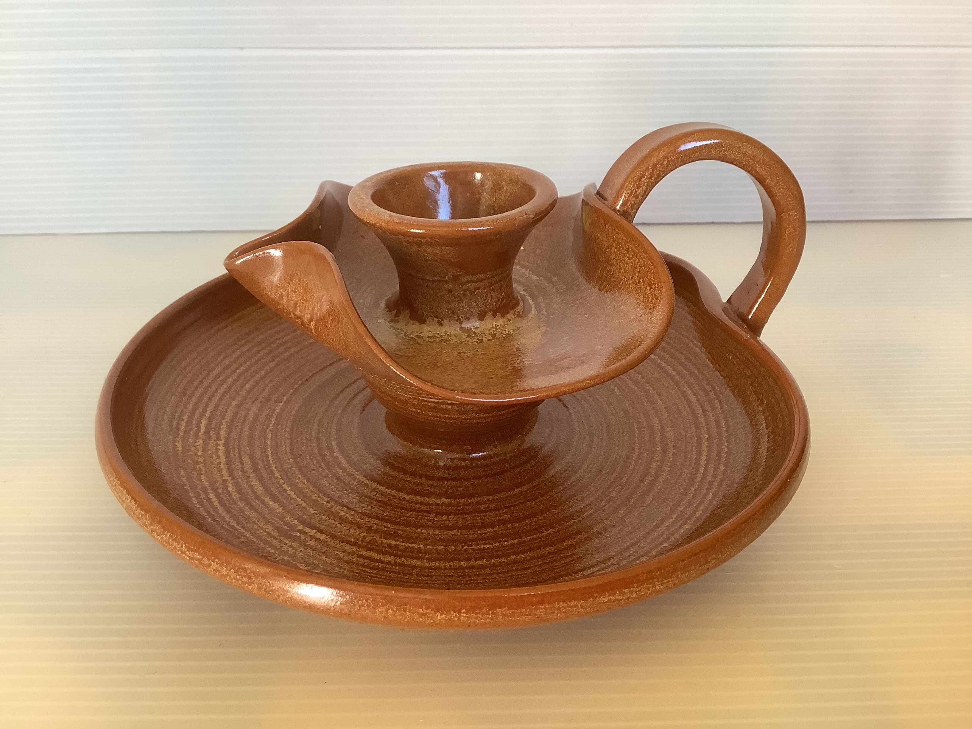 Yves Marian hand-turned ceramic candle holder