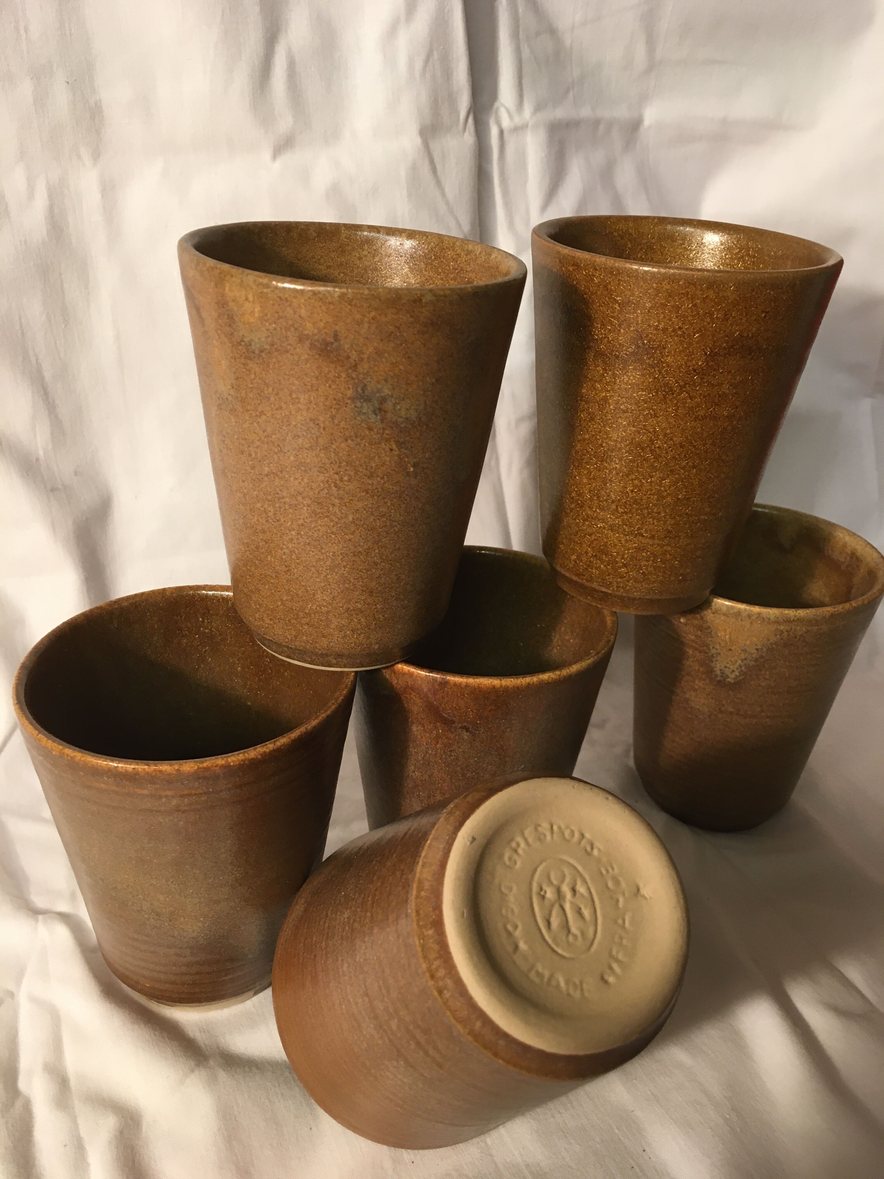 6 Digoin sandstone glasses