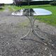 Vintage table of the 70s in chrome and smoked glass