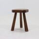 Artisan Stained Pine Stool France 1950s