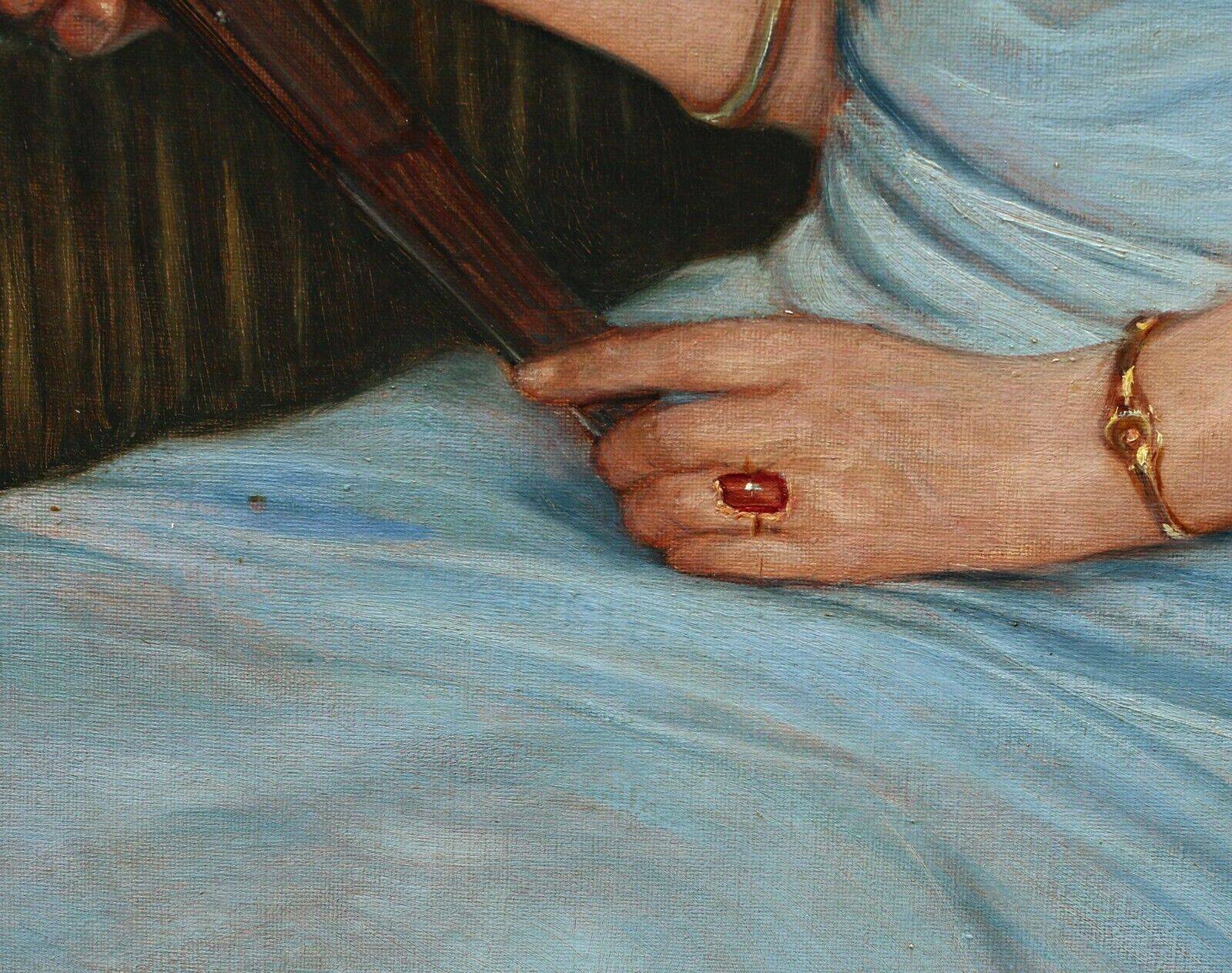 Grand portrait de jeune femme aux fleurs 1904, huile sur toile