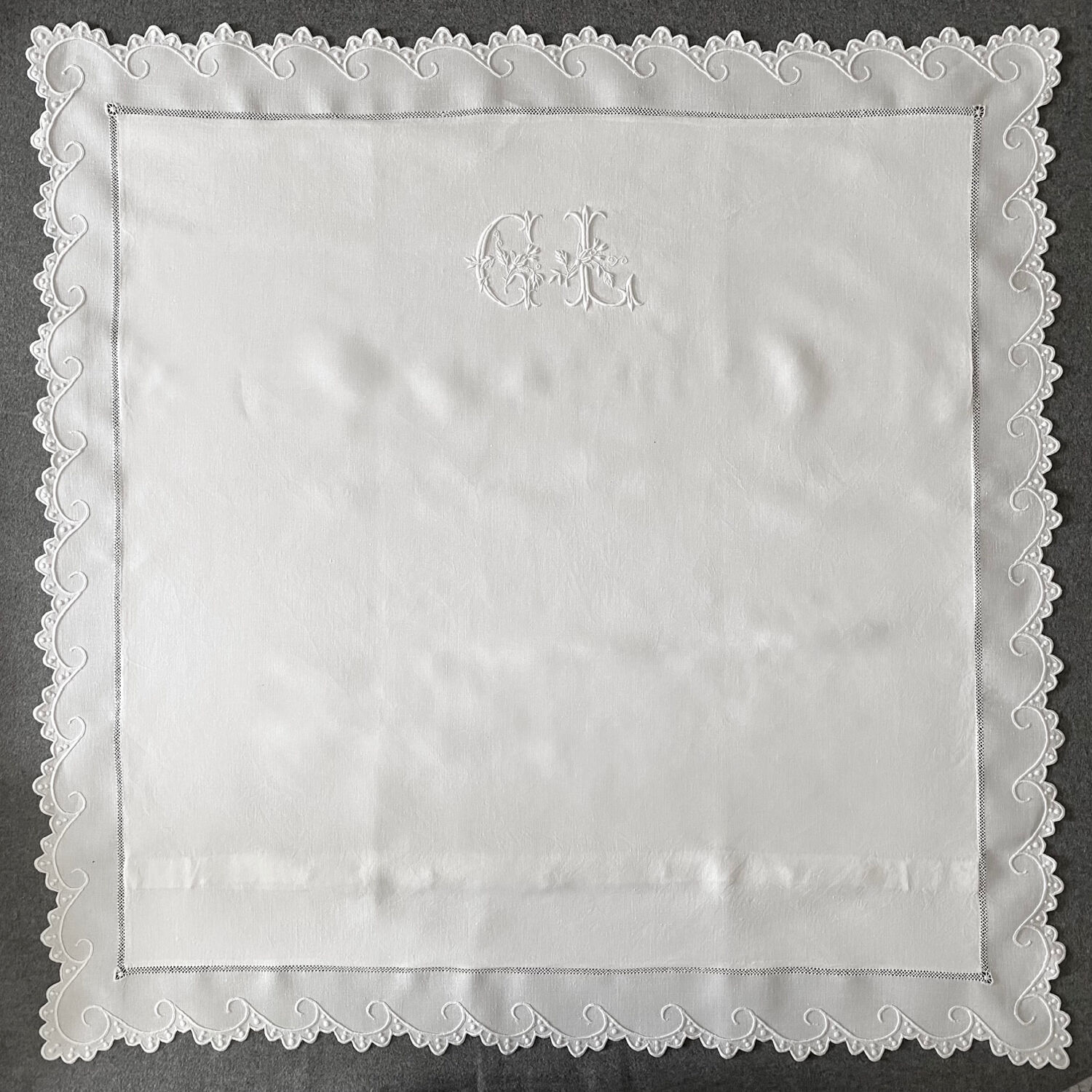 Old embroidered bed linen