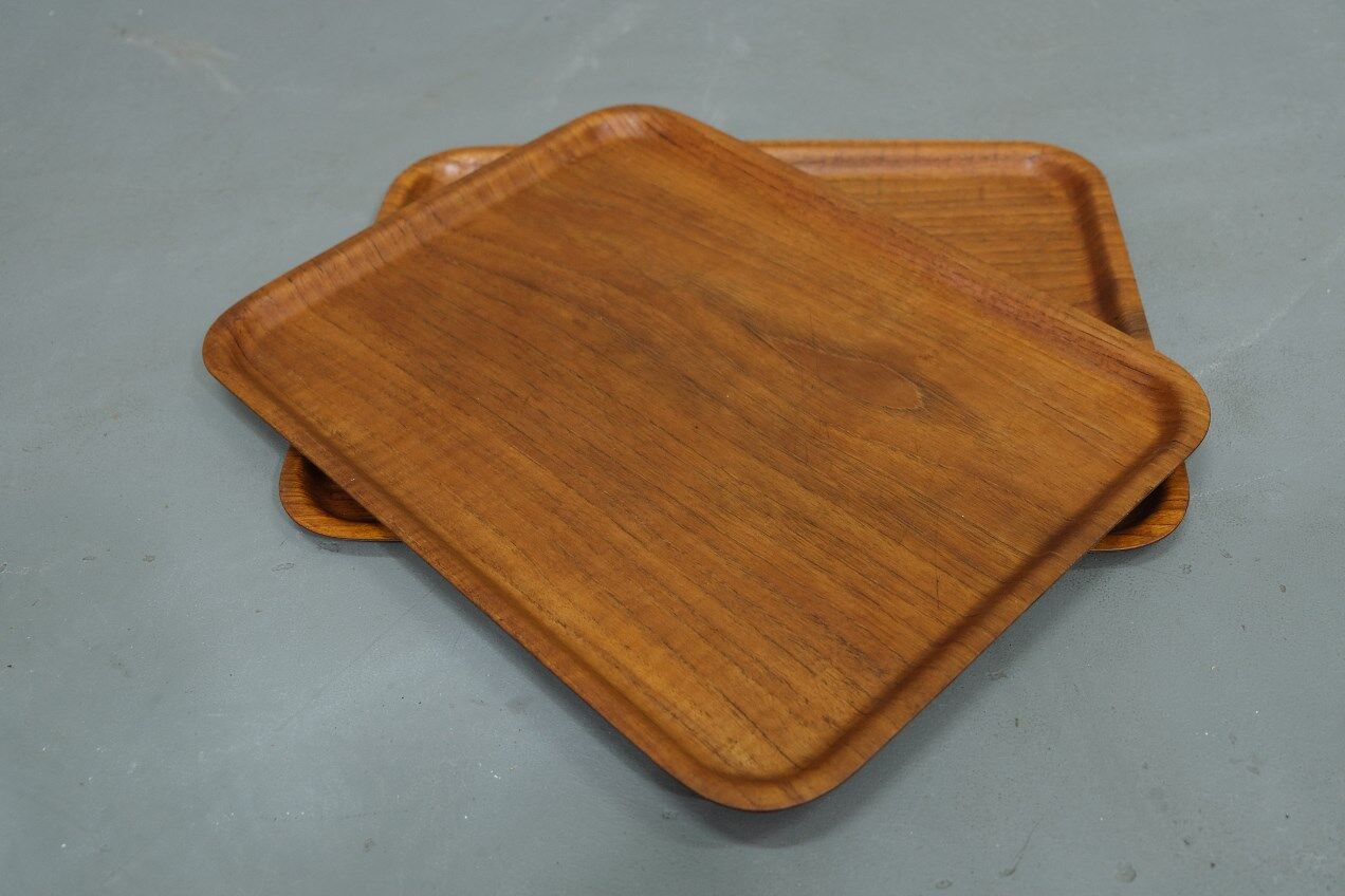 A set of 2 scandinavian teak trays from Silva from 1960s