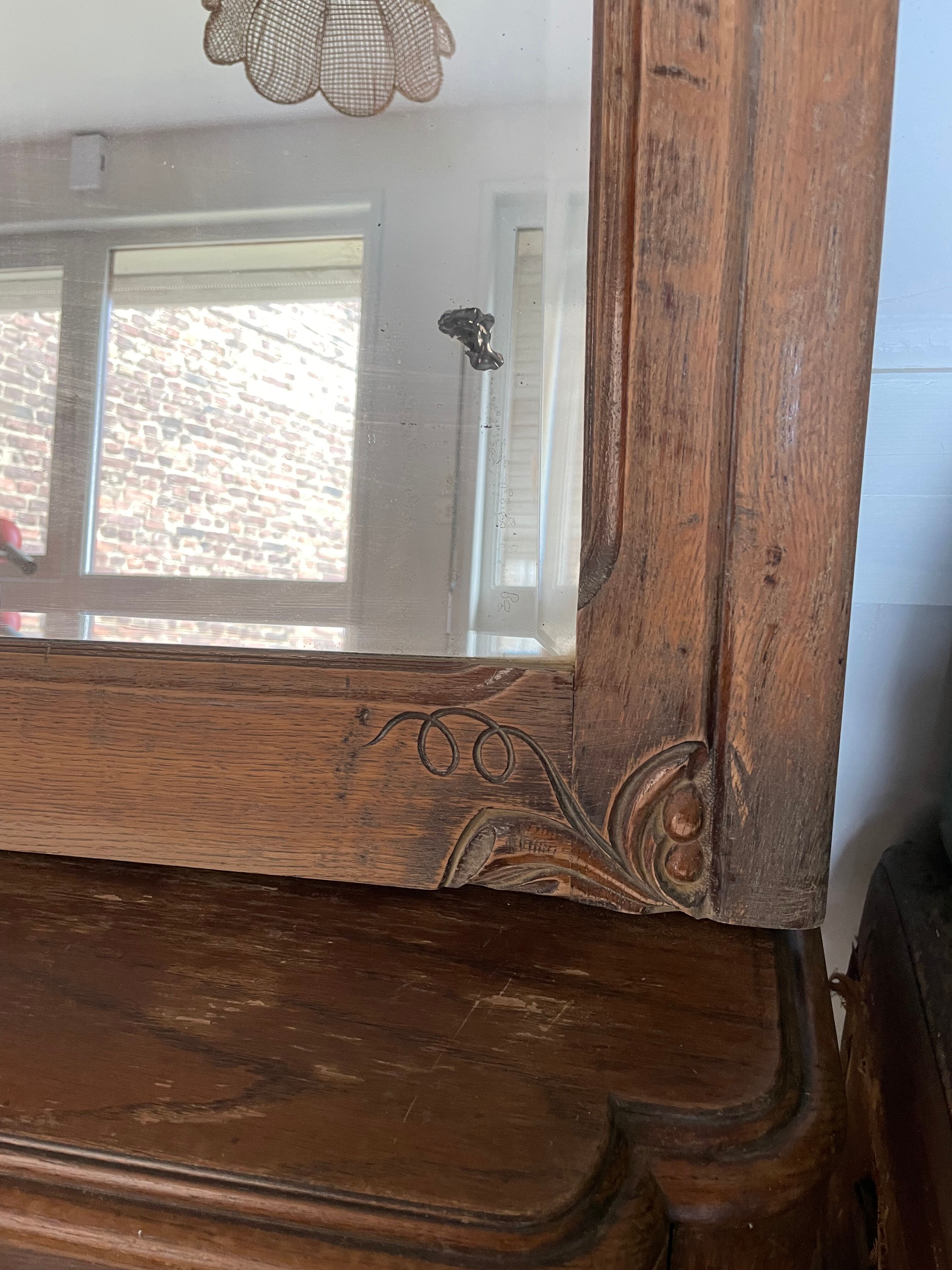 Miroir bois biseau