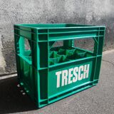 Vintage Tresch green plastic bottle box