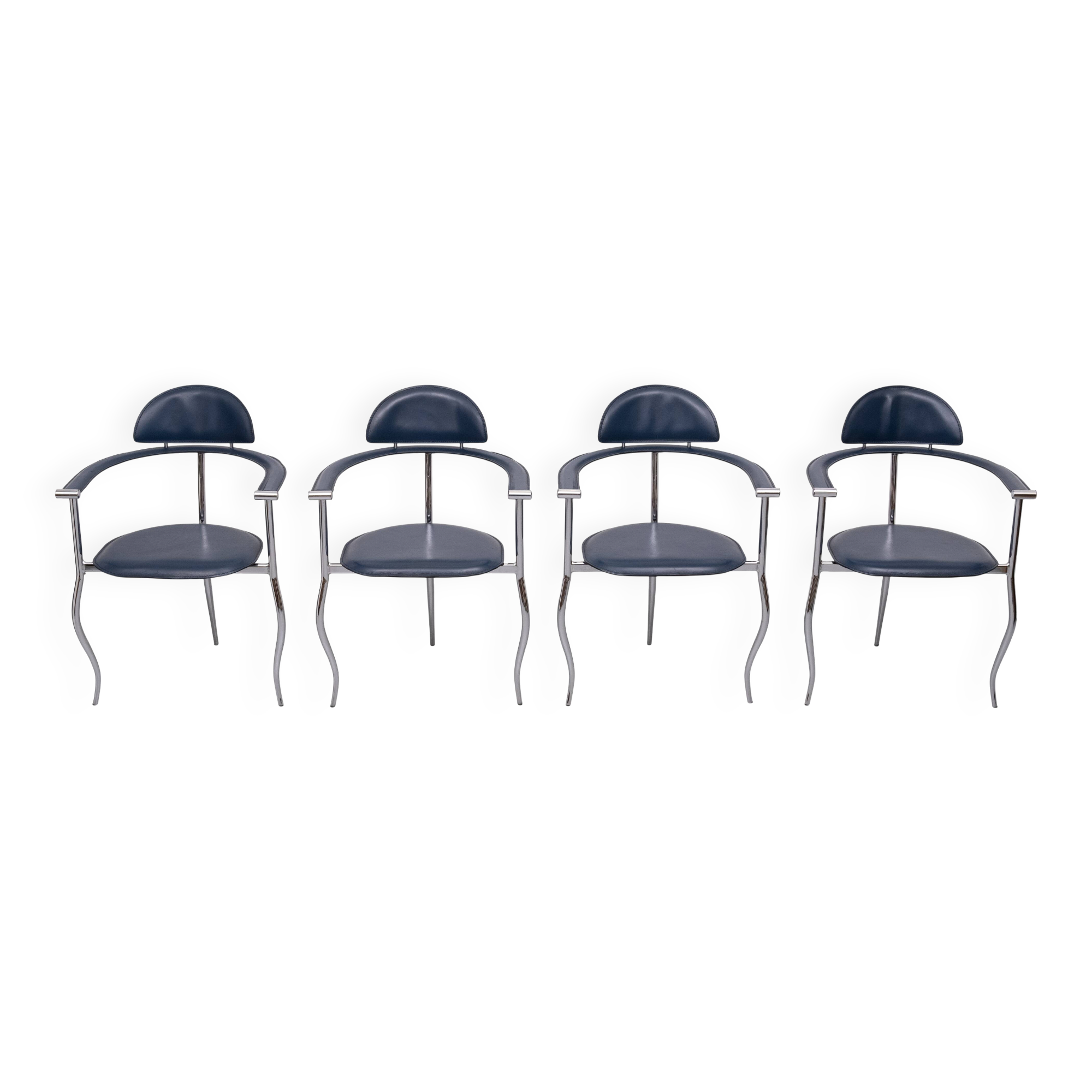 4 Italian Arrben 'Marilyn Stiletto' dining chairs 1970s