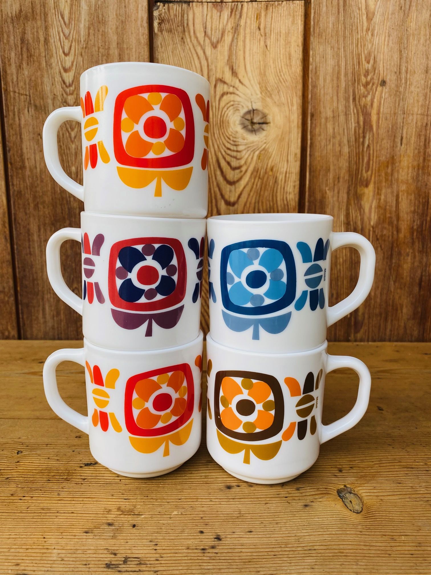 Set of 5 mug mobil arcopal 70