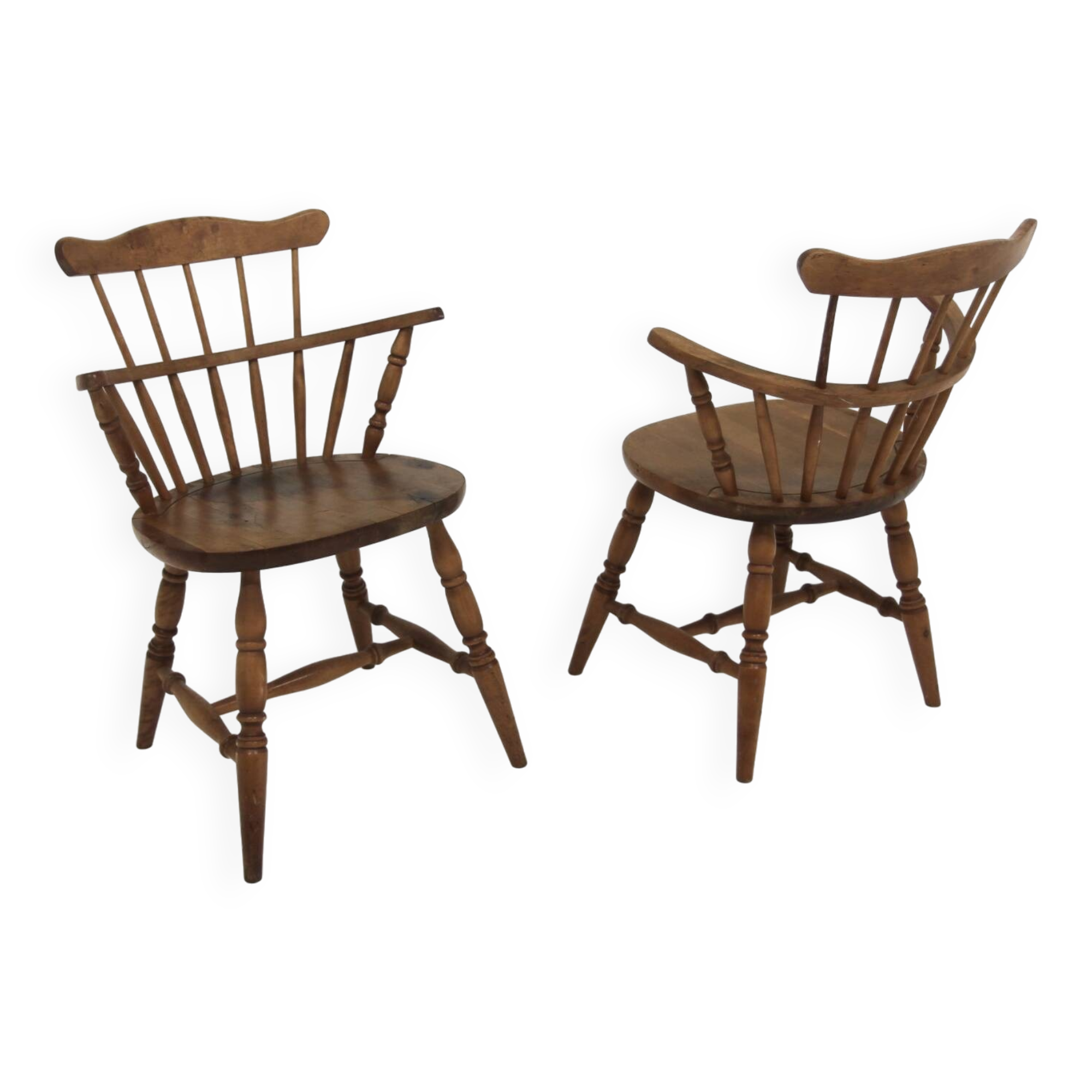 Set of 2 Scandinavian birch chairs "Pinnstolar", Nesto, Nässjö, Sweden, 1960