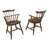 Set of 2 Scandinavian birch chairs "Pinnstolar", Nesto, Nässjö, Sweden, 1960