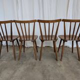 Ensemble de 4 chaises de salle à manger Windsor vintage : en bois des années 50 / STOL Kamnik
