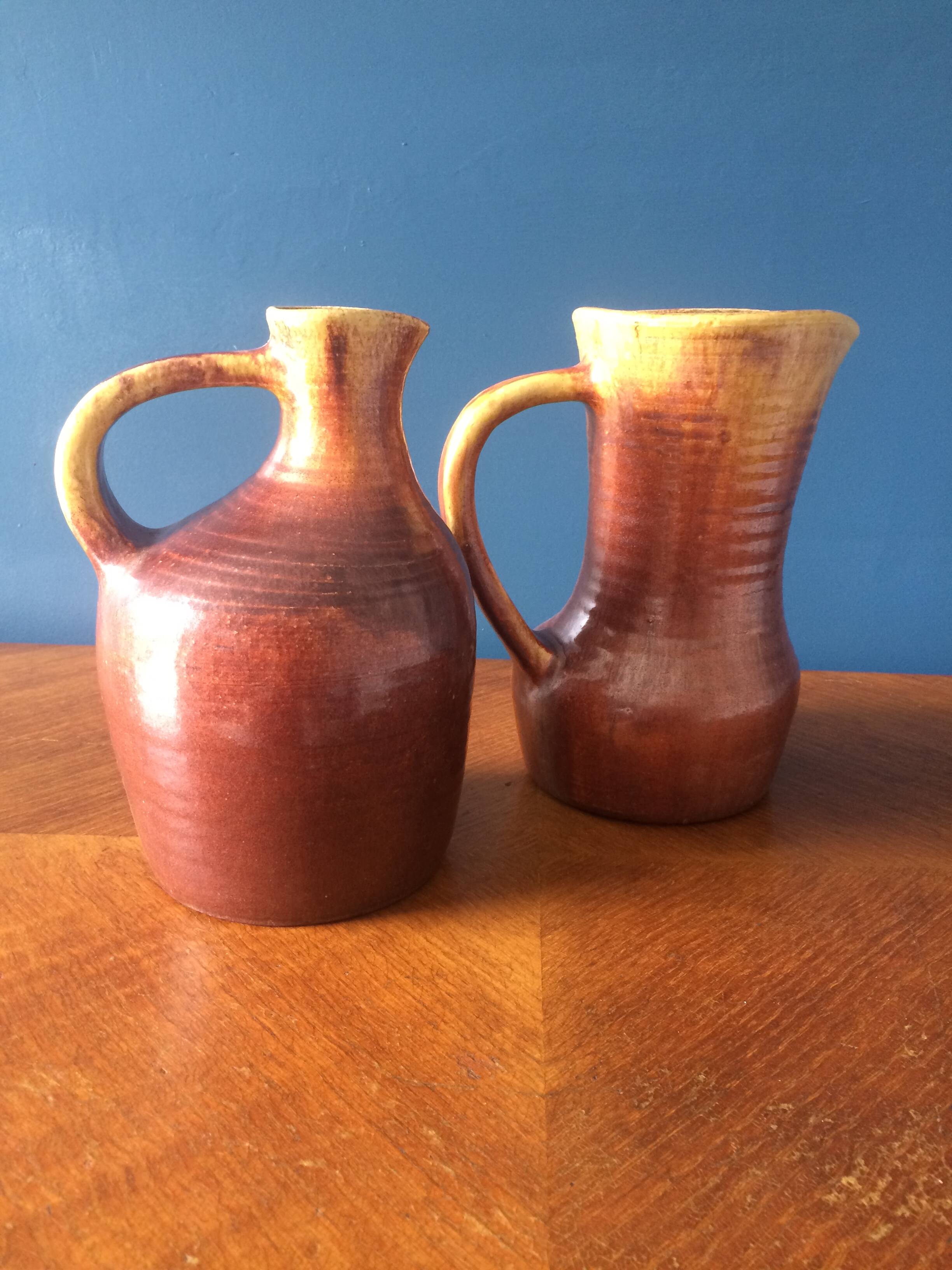 Set of 2 Accolay pitchers from the 1960s