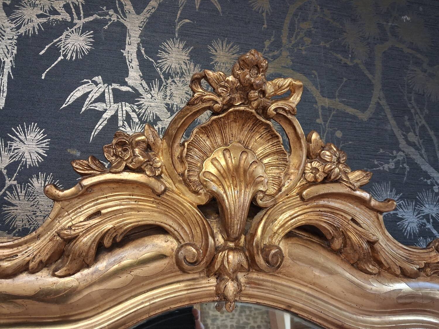 Louis Philippe mirror with pediment 141 x 80
