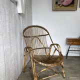 Fauteuil rotin vintage