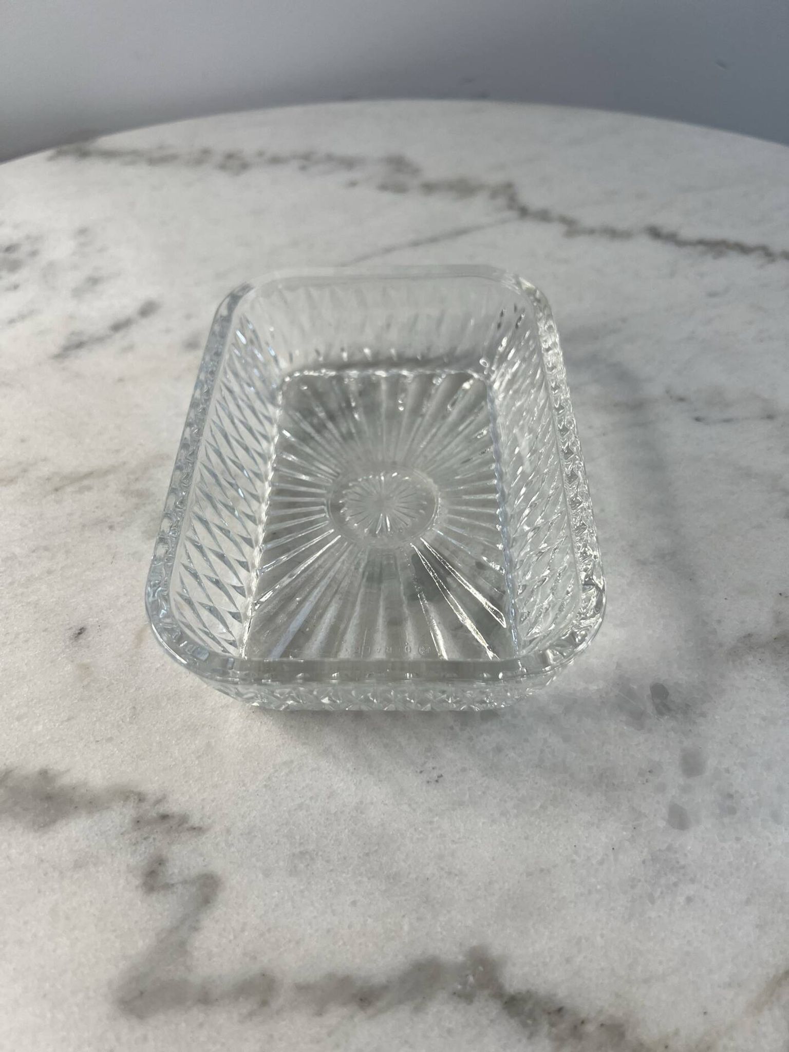 Rectangular cut glass dish 14.5x9.5cm