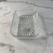 Rectangular cut glass dish 14.5x9.5cm
