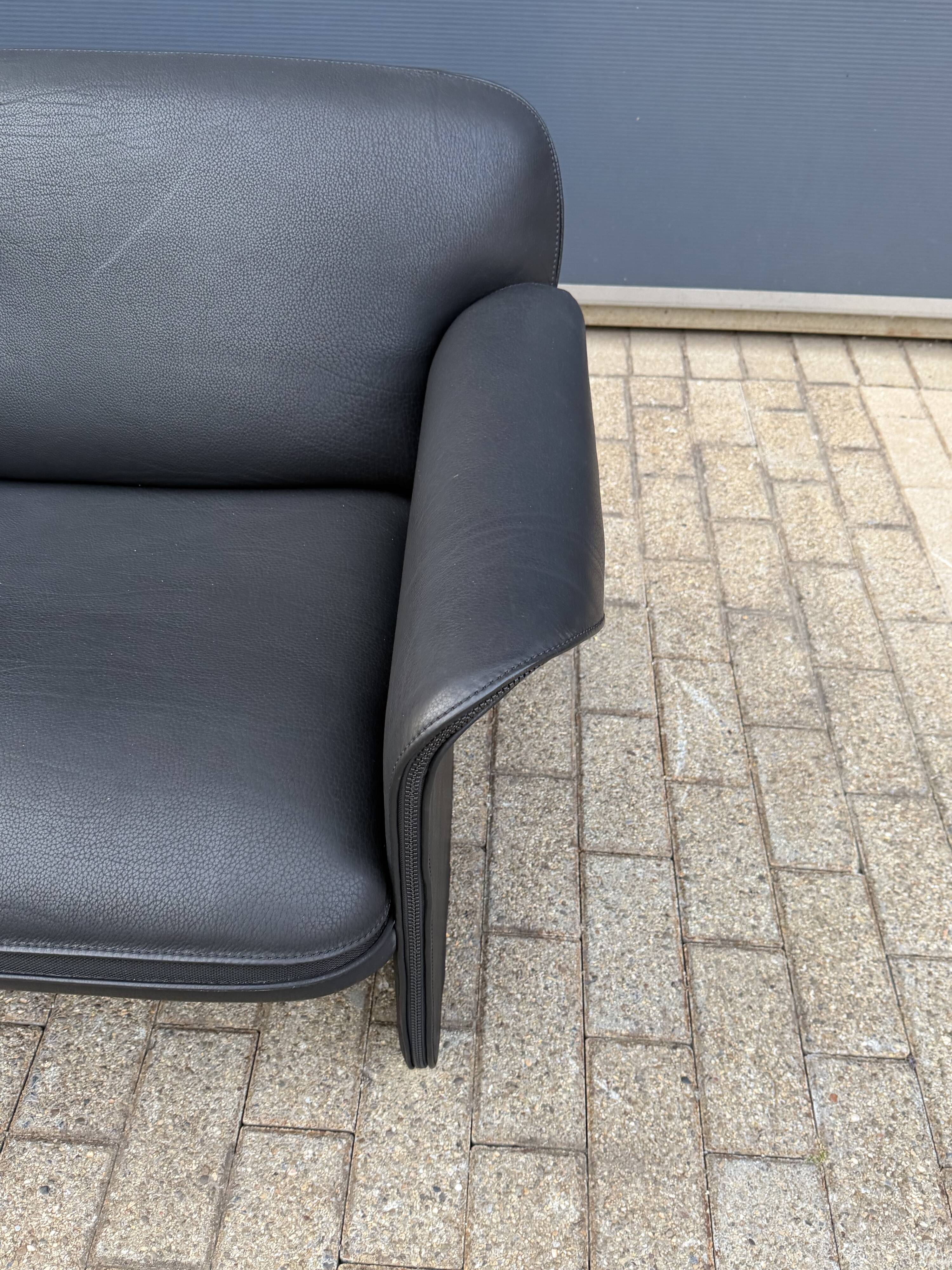 De sede ds-125 3zit zwart buffel leder neck 5mm als nieuw!