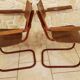 Pair of S-shaped tube school chairs