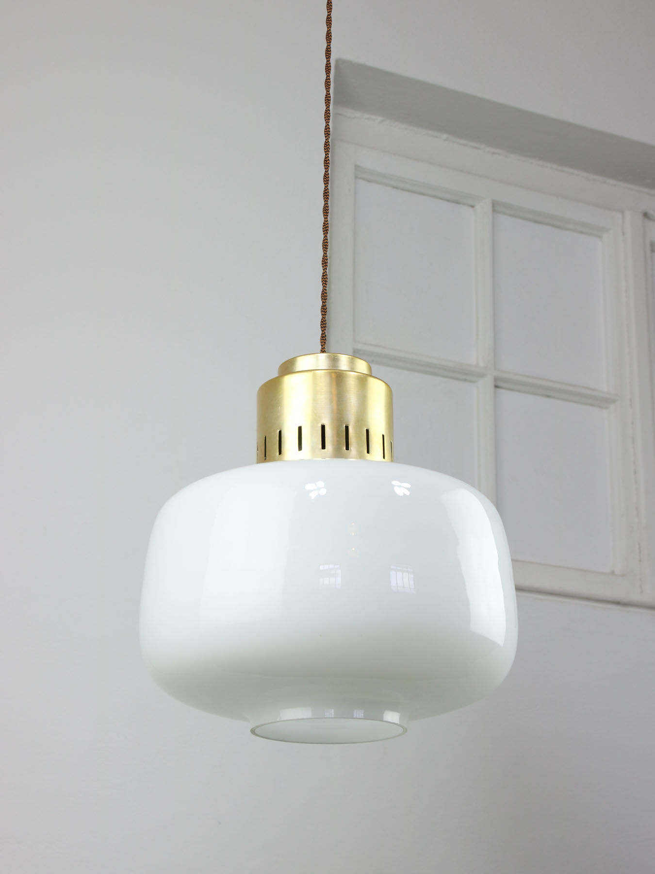 Mid-century Opaline Pendant Lamp