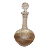 Ancienne carafe en cristal décor doré