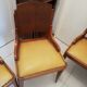 4 vintage 40s solid wood chairs and leather seating