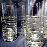 Set of 4 orangeade glasses water fruit juice in twisted crystal