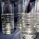 Set of 4 orangeade glasses water fruit juice in twisted crystal