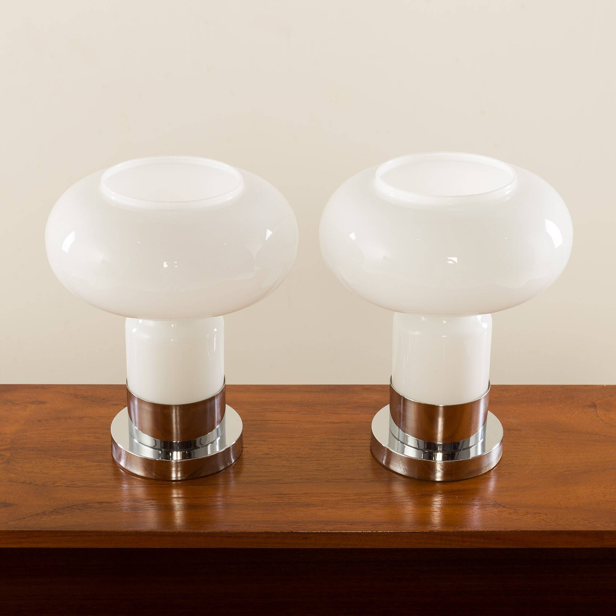 Murano glass Space Age table lamps, set of 2, Italy 1970s