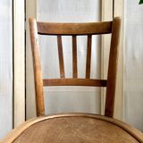 Bistro chair in dark beech with embossed seat
