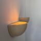Pair of vintage wall lights, beige porcelain, France 1970