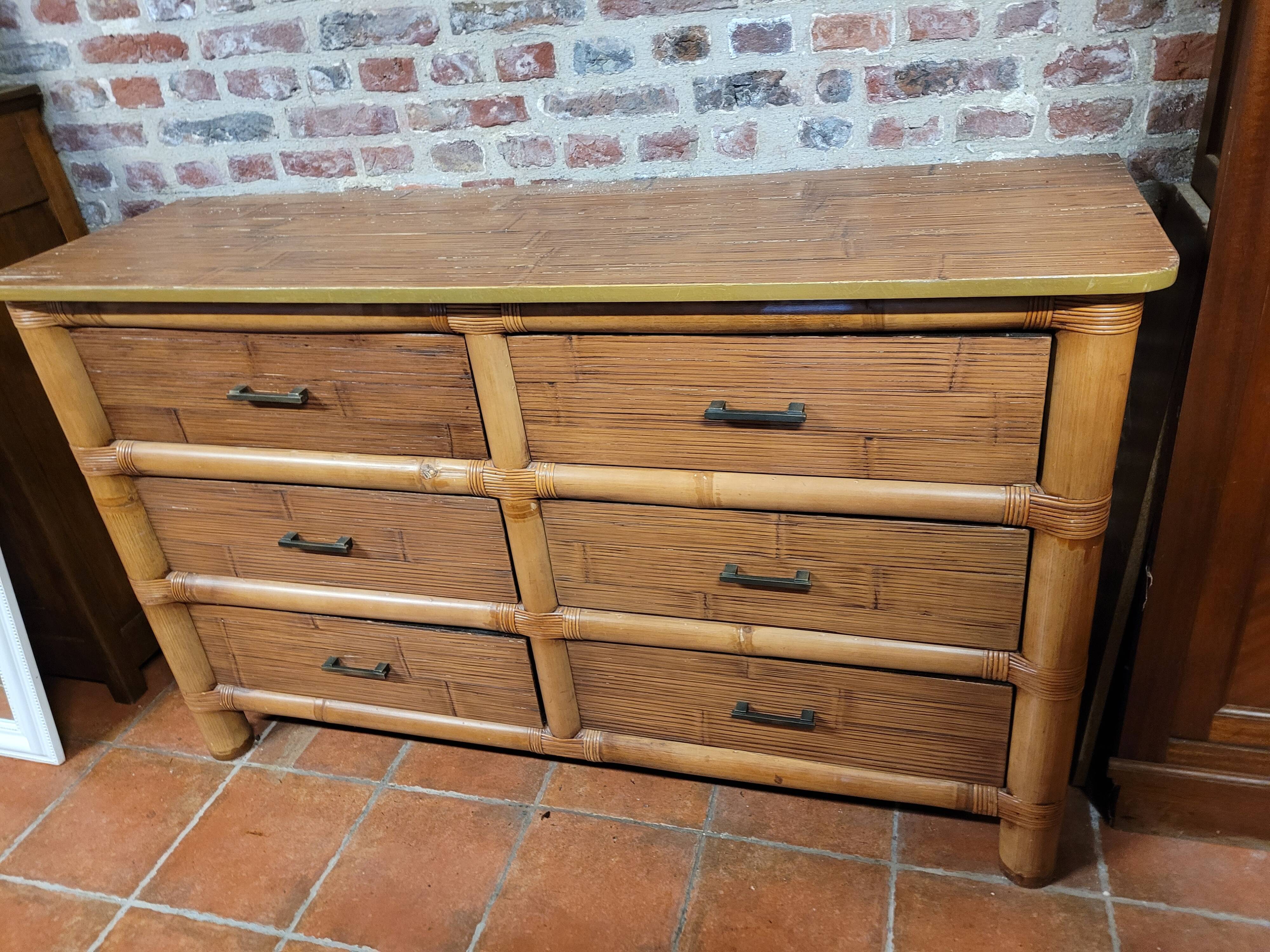 Bamboo chest of drawers