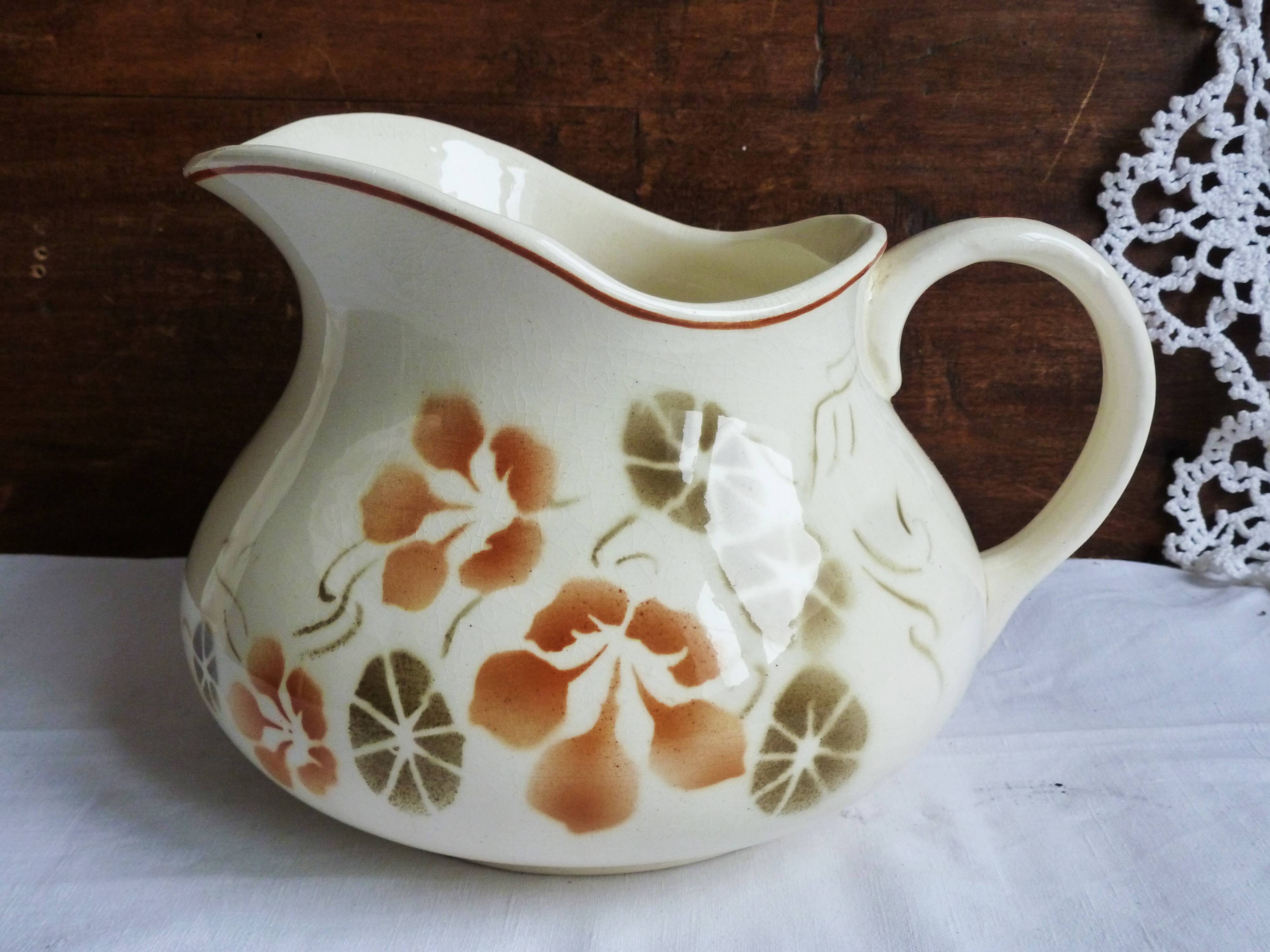 Cruche de bains, broc vintage de bains, décoration salle de bains
