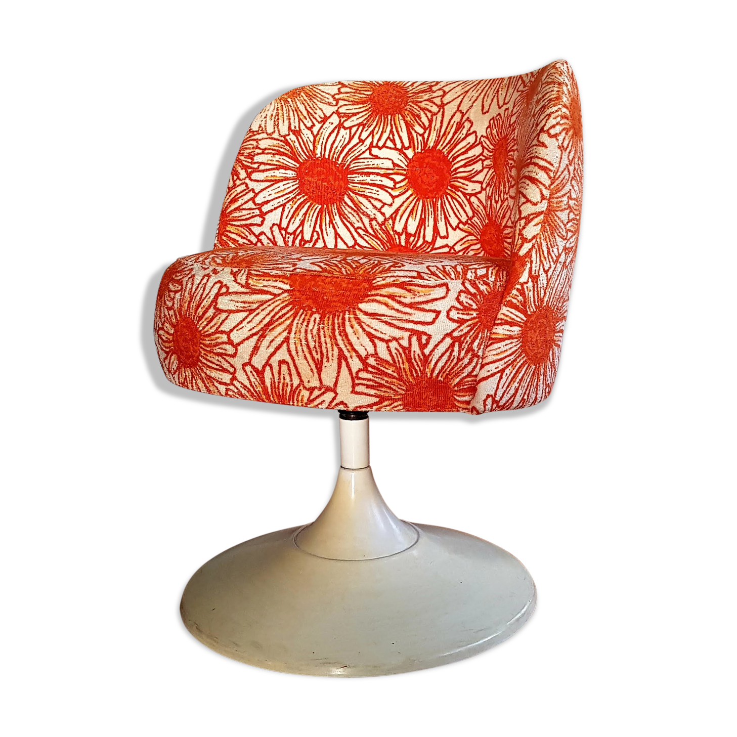 Chaise orange pivotante années 60/70