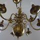 "Dutch" gold metal chandelier with 9 light arms - 1960
