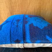 Coussin en laine turque vintage à médaillon, coussin de tapis noué à la main