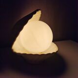 Vintage ceramic table lamp oyster with pearl, from the '80s