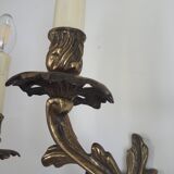Paire d'appliques bronze doré 3 branches