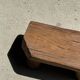 Small stool, teak footrest with short cut corners.