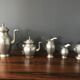 complete set of coffee and tea with milk pot and sugar art Deco in tin