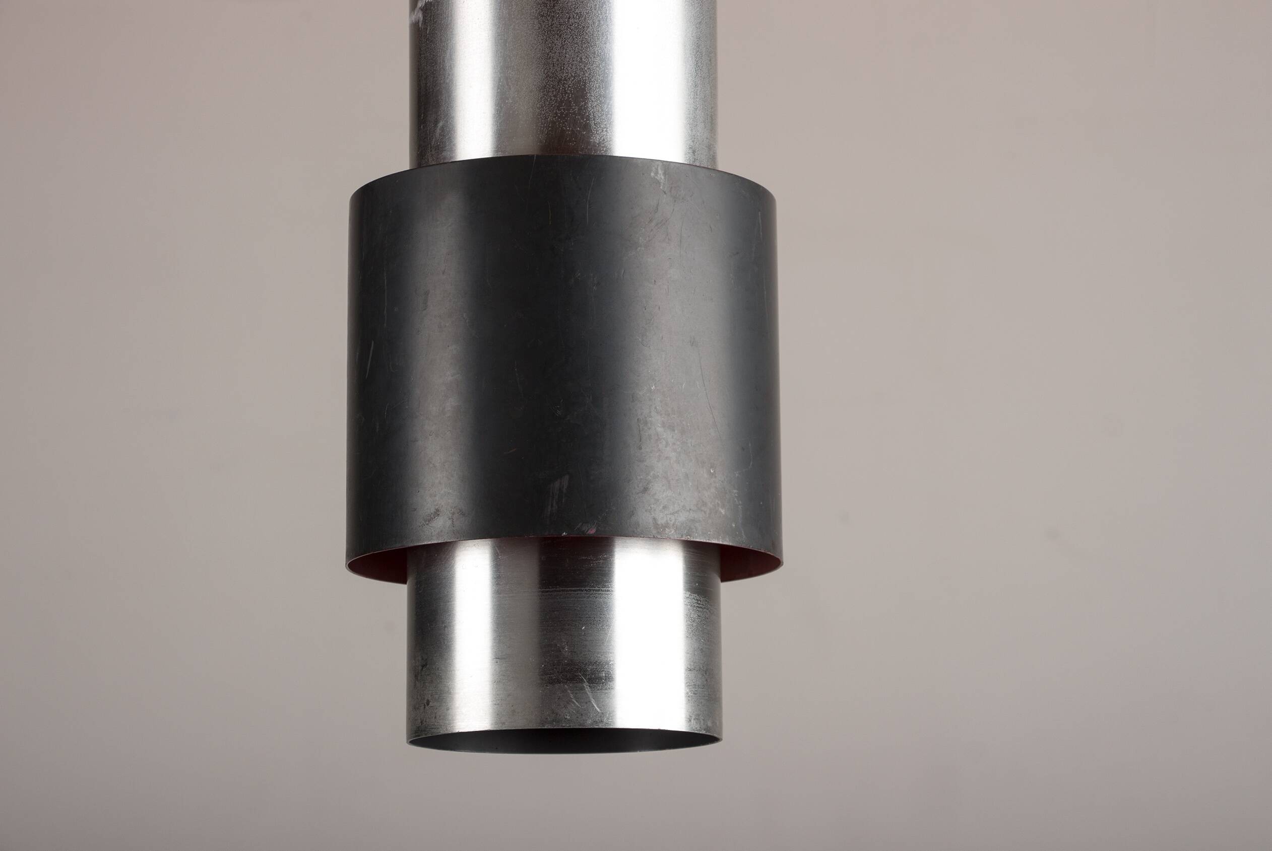 Large Danish aluminum pendant light, Zénith model by Jo Hammerborg for Fog & Mørup 1960.